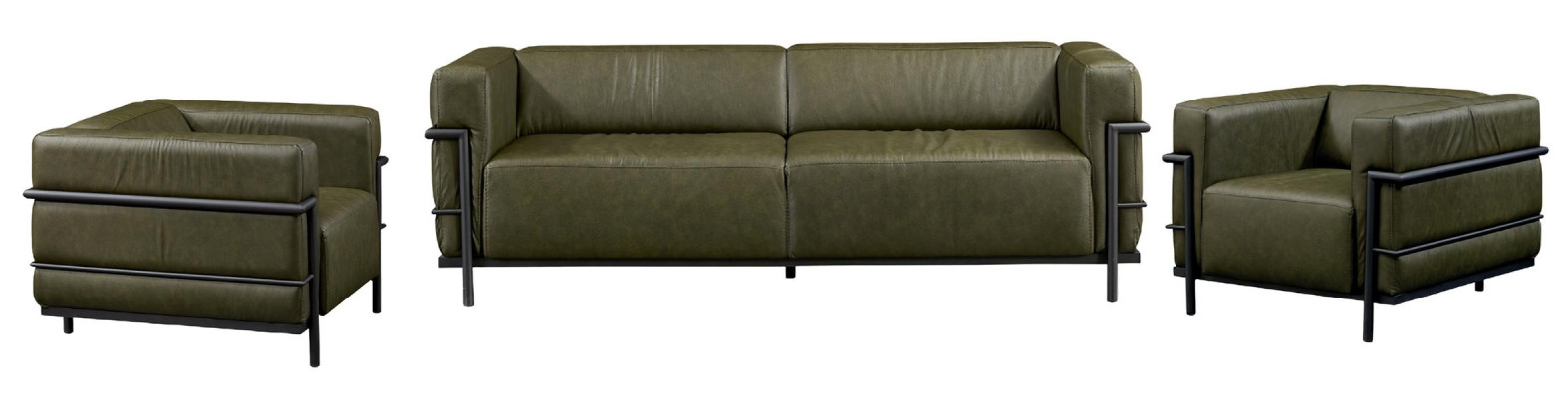 3+1+1 sedežna usnjena kavča komplet, stol, nov 3-delni oblazinjeni komplet