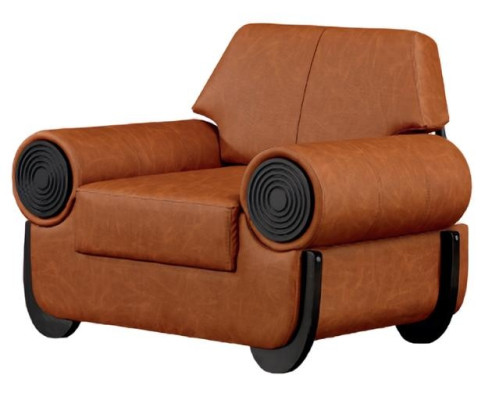 Sodobna oblazinjena luksuzna oranžna stolica za dnevno sobo z enostavno estetsko barvno eleganco