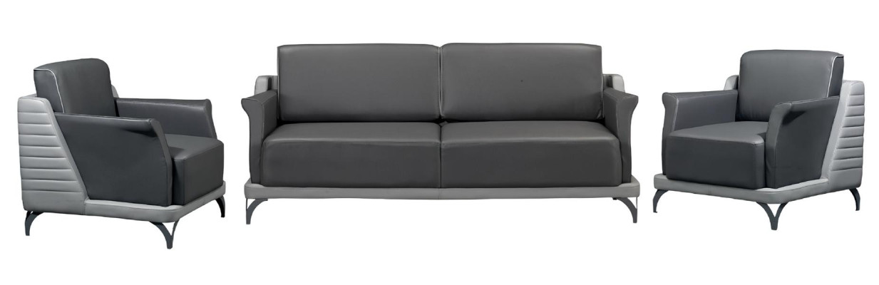 3-delni komplet kavčev 3+1+1 oblazinjen s kožo za dnevno sobo