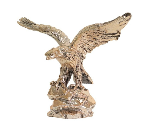 Moderna dekorativna skulptura v obliki zlatega orla iz plastike