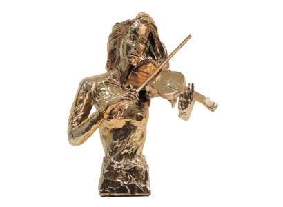 Moderna dekorativna figura violinista 46 cm zlate skulpture