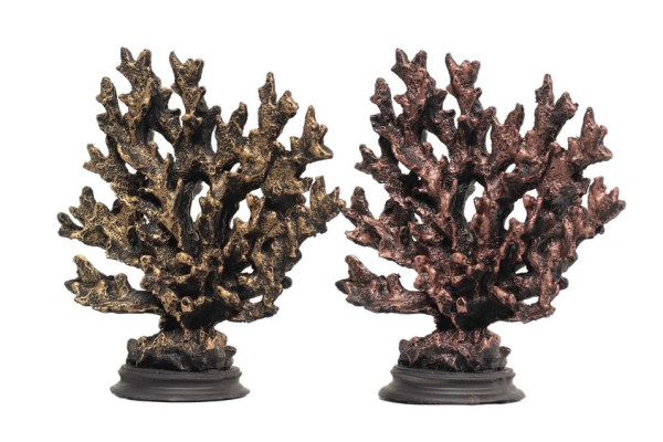Moderna dekorativna figura 2 kosa koralna višina 24 cm skulptura