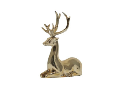 Moderna sedeča jelenja skulptura dekorativna figura 17 cm