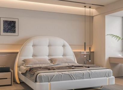 Posteljnina iz luksuznega blaga z vezenimi detajli in moderno okroglo vzglavje