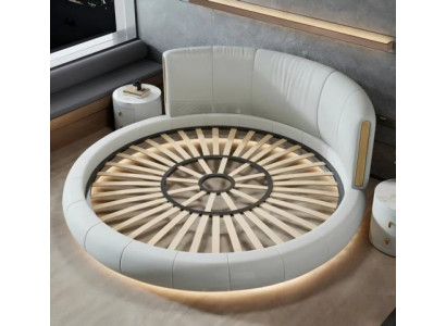 Postelja v modernem sivo-bež dizajnu, ekskluzivno za spalnico