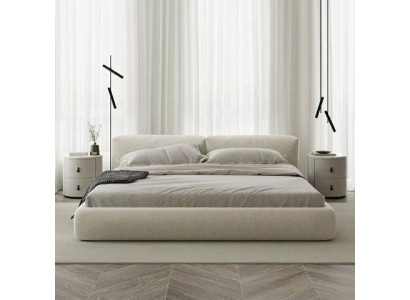 Elegantna siva posteljna ograja z modernim dizajnom