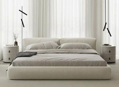 Elegantna siva posteljna ograja z modernim dizajnom