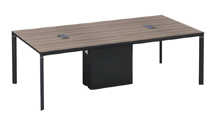 Moderna črna konferenčna miza z upravljanjem kablov