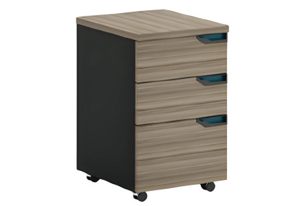 Rjavo-črna pisarniška miza s 3 predali