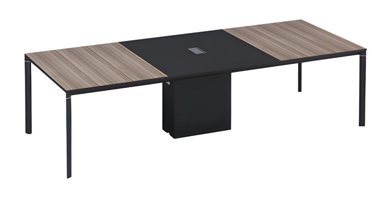 Konferenčna miza velika v črni bronasti barvi z povezavo za kabel
