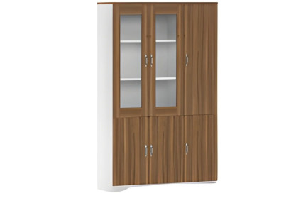 Moderna pisalna miza s ekranom in elegantnim prostorom za shranjevanje