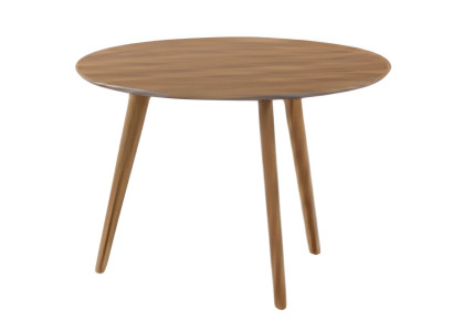 Moderna okrogla kavna miza z enostavnimi lesenimi nogami