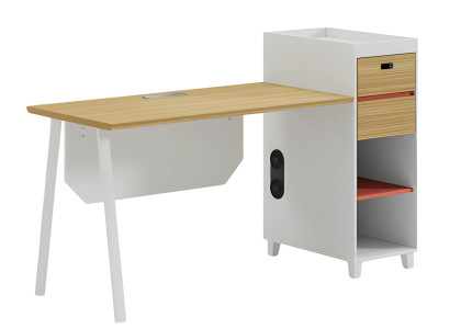 Moderna pisalna miza z shrambo in policami