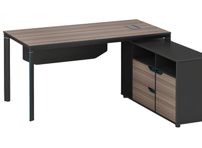 Moderna kotna sedežna garnitura z prostorom za shranjevanje v rjavi in črni barvi