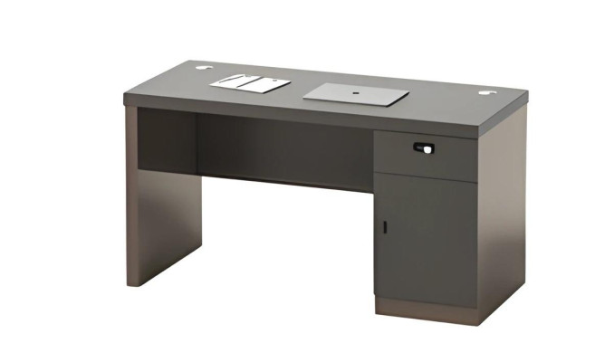 Moderna črna miza z shranjevanjem in upravljanjem kablov