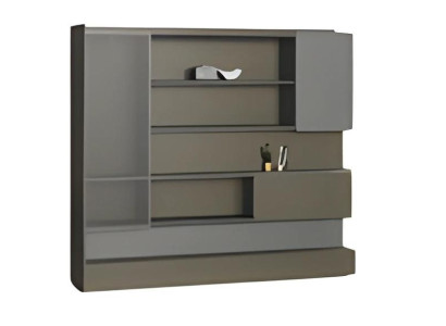 Moderna črna LED namizna svetilka s prostorom za shranjevanje