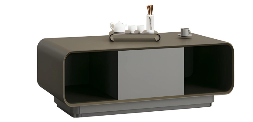 Moderna črna in siva kavna miza s shrambo