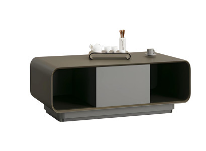 Moderna črna in siva kavna miza s shrambo