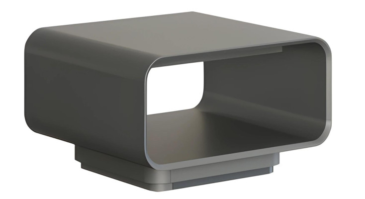 Moderna siva in črna kavna miza z odprto polico v minimalističnem slogu