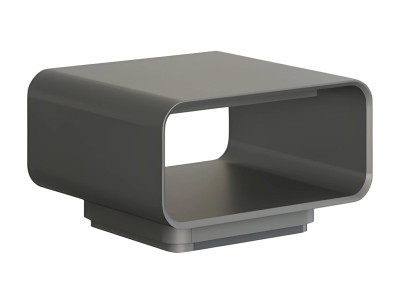 Moderna siva in črna kavna miza z odprto polico v minimalističnem slogu