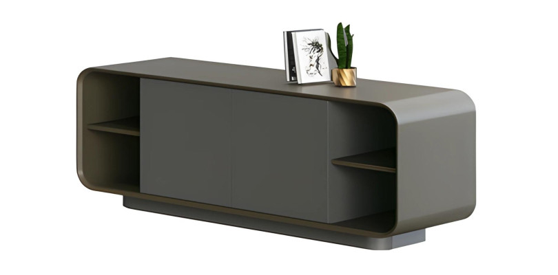 Moderna črna omara z minimalnim shranjevanjem