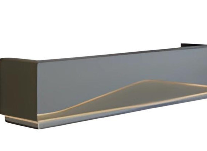 Moderna črna in siva recepcijska miza z LED osvetlitvijo, luksuzna minimalistična zasnova