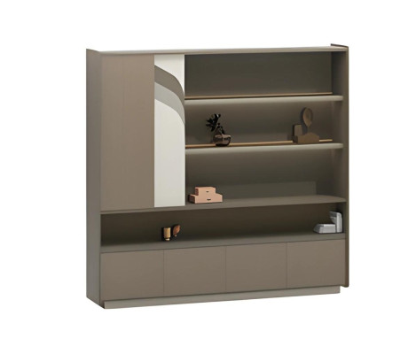 Moderna pisalna miza z policami in predali