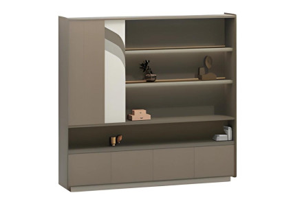 Moderna pisalna miza z policami in predali