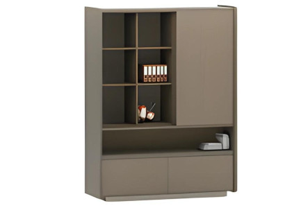 Moderno pisarniško mizo z policami in predali za dokumente