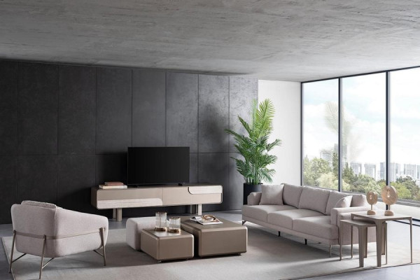 Moderna in elegantna dnevna soba v bež