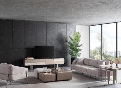 Moderna in elegantna dnevna soba v bež