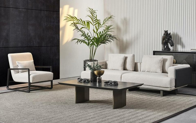 Eleganten leseni klop, 3 sedeži in fotelj