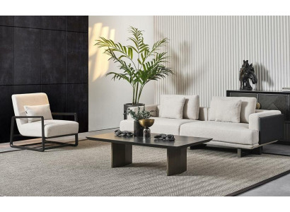 Eleganten leseni klop, 3 sedeži in fotelj