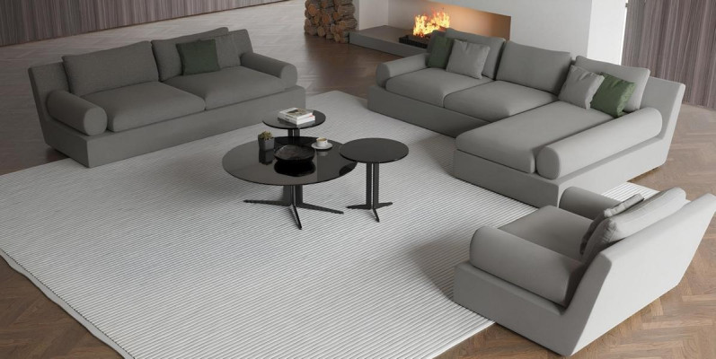 Kotna sedežna garnitura za 3 osebe z udobjem in funkcionalnostjo