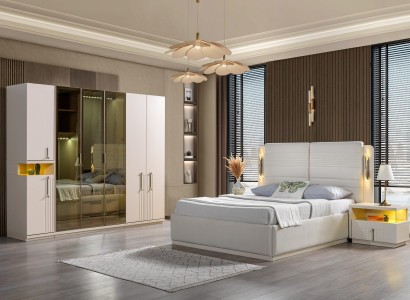 Posteljni set Koko postelja, omara, nočna omarica 4 dela.