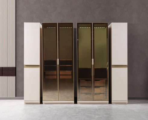 Moderna kotna omara z velikim vzorcem