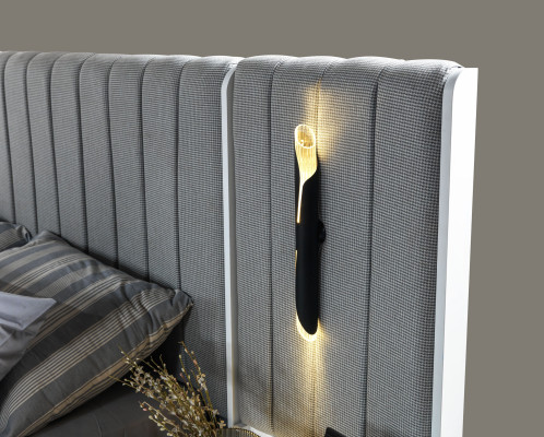 Kompletna spalna garnitura z posteljo in 2 modernima nočnima omaricama