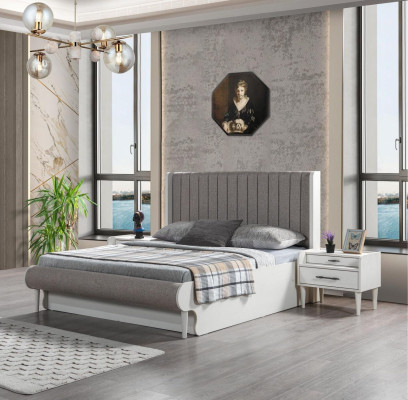 Eleganten 3-delni pohištveni set z posteljo + 2 nočni omarici