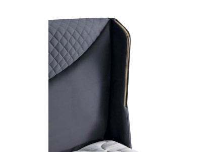 Moderna siva postelja s vzmetnico