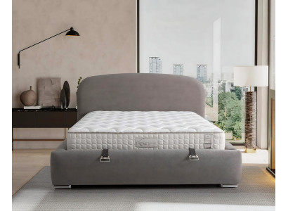 Eleganten postelja iz blaga in lesa z vzmetnico