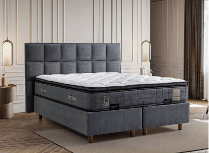 Moderna siva postelja s vzmetnico