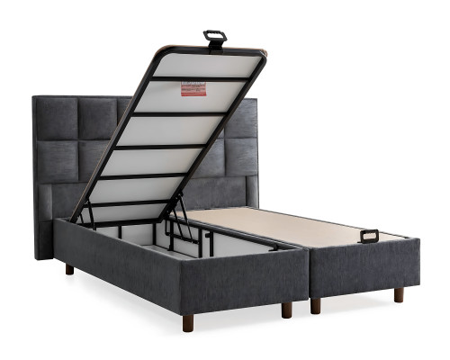 Moderna siva postelja s vzmetnico