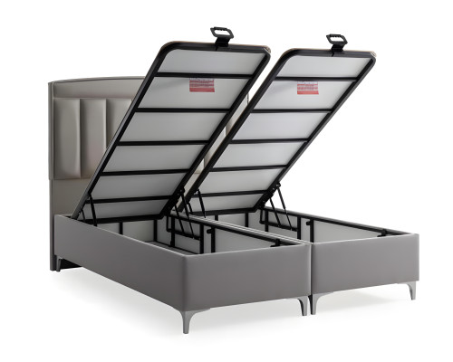 Moderna siva postelja s vzmetnico