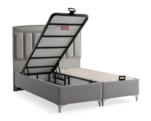 Moderna siva postelja s vzmetnico