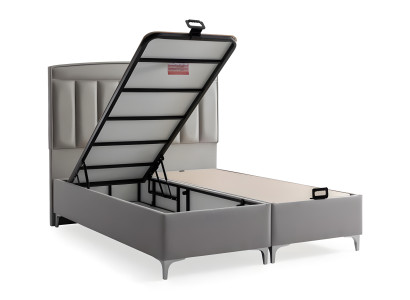 Moderna siva postelja s vzmetnico