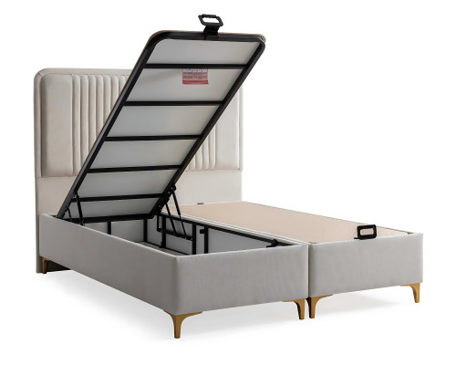 Eleganten okvir za posteljo iz blaga in lesa