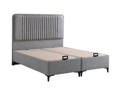 Eleganten postelja iz blaga in lesa z vzmetnico