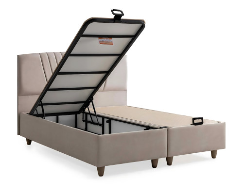 Elegantna postelja iz blaga in lesa