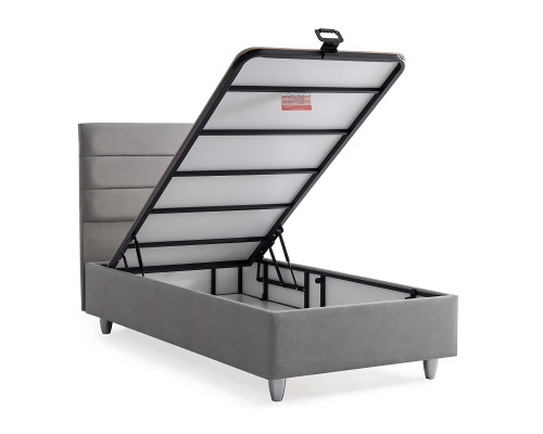 Eleganten postelja iz blaga in lesa z vzmetnico