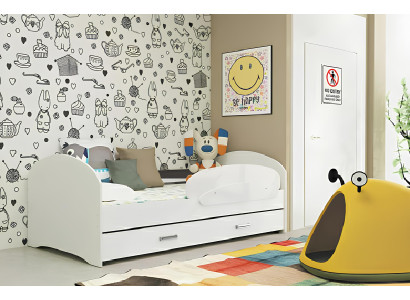 Postelja za mladostnike, postelja iz masivnega lesa z predalom, postelja Luki TS